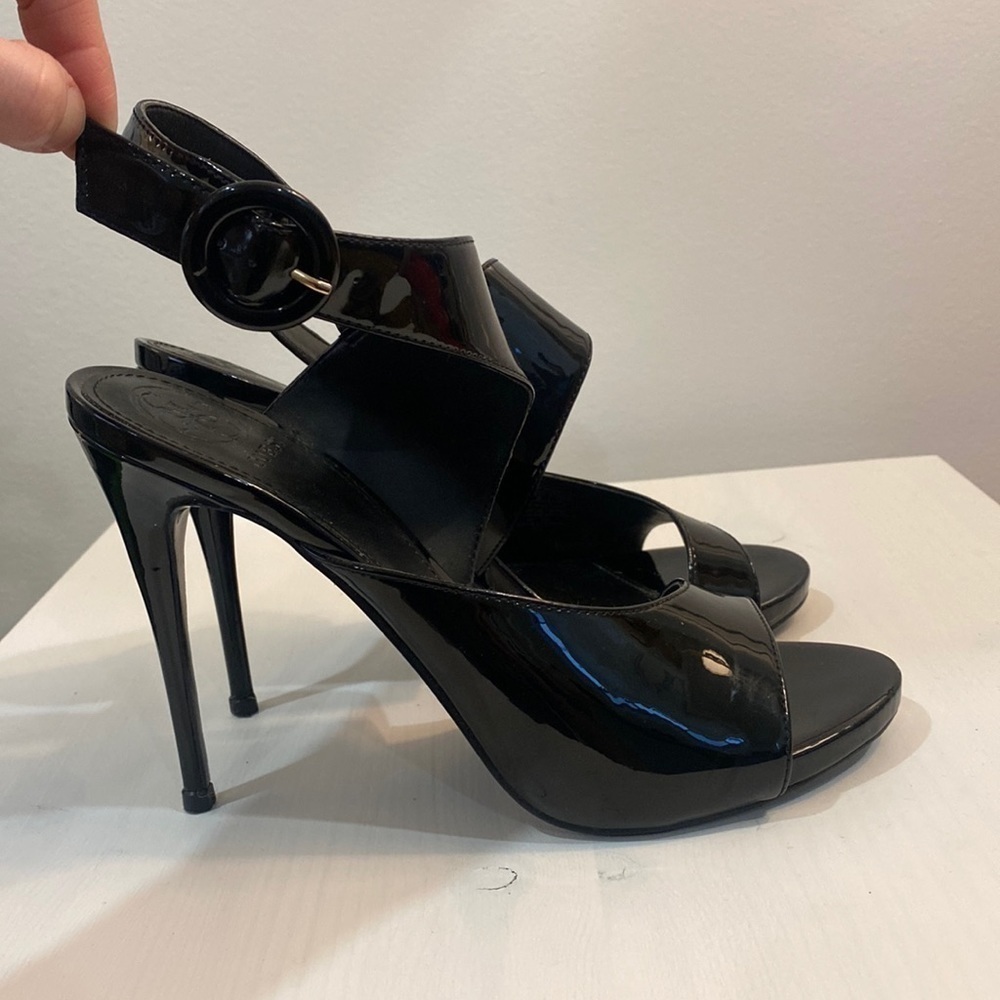 Guess Euc Glossy Ankle Strap Heel Sandal